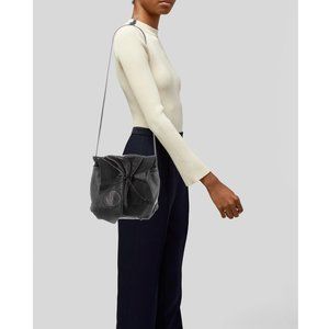 Vintage Authentic Carlos Falchi Slouch Black Leather Bag Inside Pocket